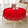 thumbnail image 3 of LFEEY Red Round Tablecloth, 70 in, Christmas Party Table Decoration, 3 of 6