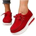 thumbnail image 5 of Wensltd Women's Fashion Loafers Comfortable Casual Wedge Heel Shoes Lace-up Work Shoes, 5 of 9