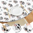 thumbnail image 4 of White Cow Milk Pattern Round Fitted Tablecloth with Elastic Edge,Dining Table Cover Waterproof,Outdoor Round Tablecloth for Camping,Dining,Indoor and Outdoor, 4 of 7