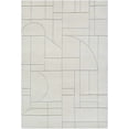thumbnail image 2 of Hauteloom Fusao Wool Living Room, Bedroom Area Rug - Contemporary - Off White, Light Silver - 2' x 3', 2 of 18