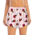 thumbnail image 2 of Balery Ladybugs And Flower Pattern Women's Running Shorts with Liner 2 Pockets Elastic Workout Athletic Gym Yoga Shorts-Medium, 2 of 7