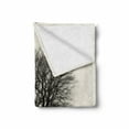 thumbnail image 2 of Black and White Soft Flannel Fleece Blanket, Lonely Tree in Field with Many Leafless Branches Countryside Vintage, Cozy Plush for Indoor and Outdoor Use, 50" x 70", Ivory Dark Grey, by Ambesonne, 2 of 6