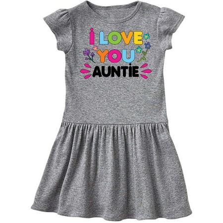 

Inktastic I Love You Auntie with Flowers Gift Toddler Girl Dress