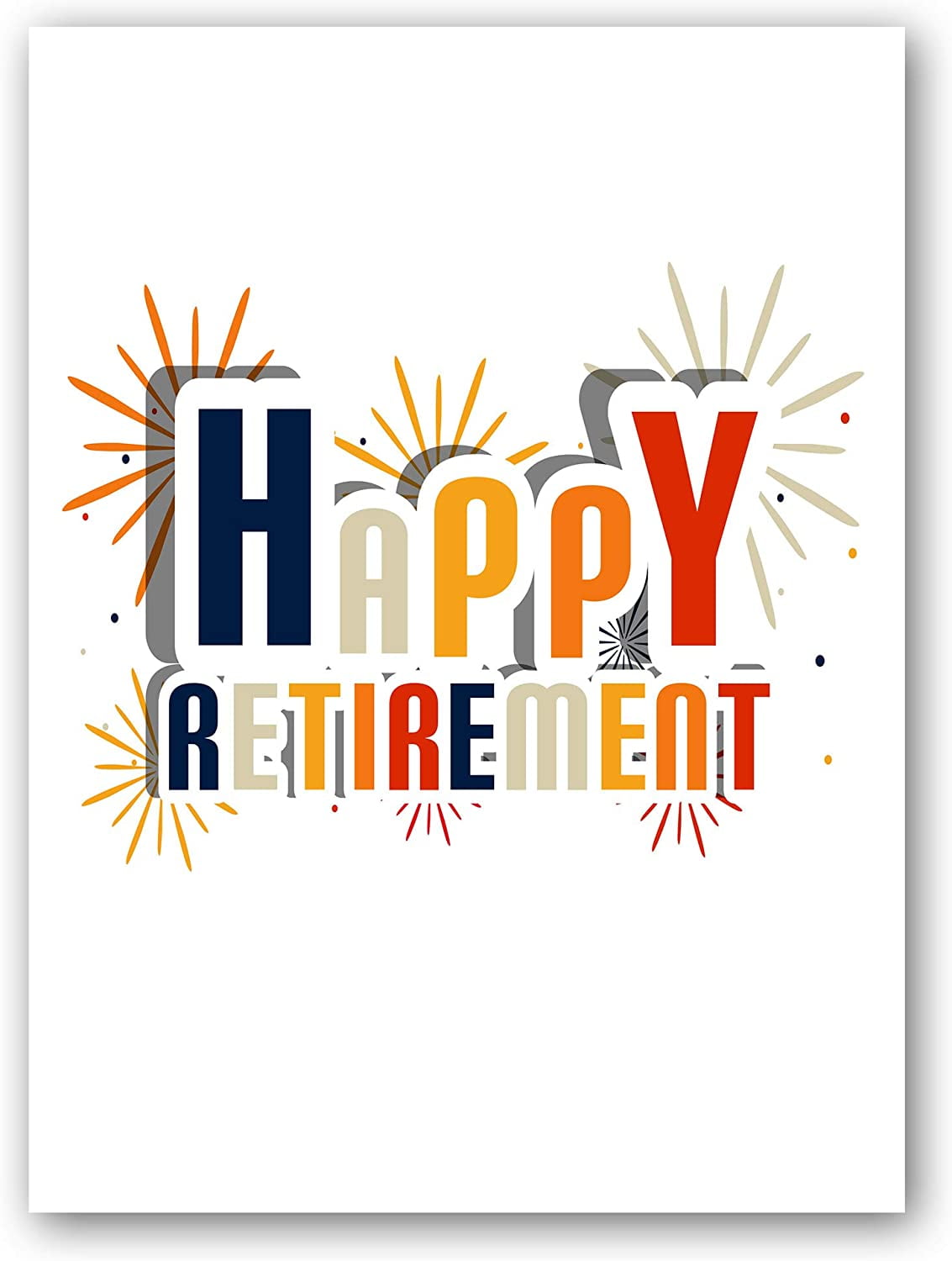 Jumbo Extra-Large Happy Retirement Greeting Card - Blank on the Inside - With Envelope 11.75' x 9' - Single