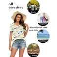 thumbnail image 6 of WUJINXIA Women's Blouses Summer Short Sleeve Shirts Casual Pleated Floral Tops, 6 of 7