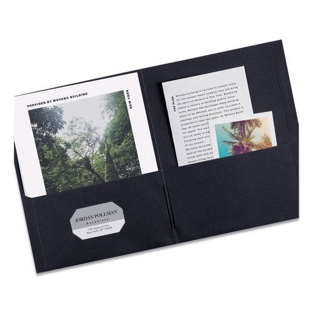 Two-Pocket Folder, 40-Sheet Capacity, 11 X 8.5, Black, 25/box | Bundle of 2 Boxes
