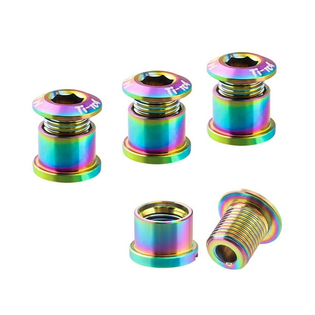 Eigraketly Tornillo de aleación para bicicletas de 4 piezas, tornillos universales para fijación de bicicletas, tornillos de rueda de cadena, piezas de Ciclismo Tipo 12 Eigraketly OD025072-12