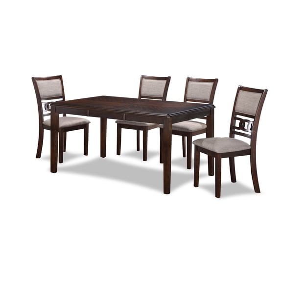 New Classic Furniture Gia 6-Piece Wood Dining Table Set in Cherry