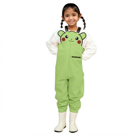 Hwmodou Girls Jumpsuits Kids Cartoon Chest Waders Youth Fishing Waders Toddler Children Water Proof & Fishing Waders With Boots Fall Winter One Piece Romper 4-5Y