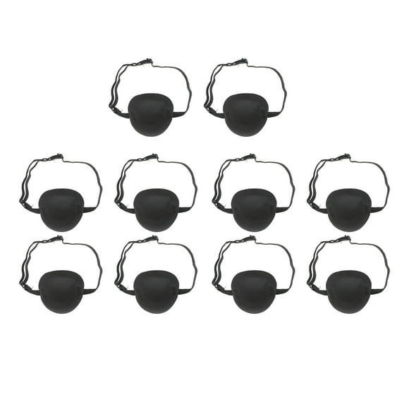 10pcs Eye Patch Adjustable Soft Elastic Strabismus Amblyopia Eye Patch for Children Adult Black