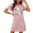 thumbnail image 1 of Tnhcen Robe de Nuit Grande Taille à Imprimé d'Halloween pour Femmes / Robe de Sommeil Douce Grande Taille pour Femmes / Ensemble de Pyjama Douillet pour la Maison P-2TG, 1 of 3