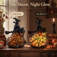 thumbnail image 6 of Avolia Halloween Witch Lamp, 5.9" Inspired Witch Hat Lamp, Gothic Spooky Witches Decor with Holding Lantern, Spooky Decorative Standing Night Light, Halloween Party Lighting Decorations Indoor, 6 of 7