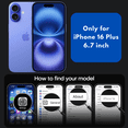 thumbnail image 2 of 4-in-1 Entronix Bundle for iPhone 16 Plus, Magnetic Clear Case & 2 Screen Protector & Metallic Camera Lens Protector, Black, 2 of 9