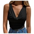 thumbnail image 2 of Puntoco Mujer Moda Casual Color sólido Cuello en V Sexy Pecho Envuelto Chaleco Tirante top Puntoco Puntoco-678, 2 of 5