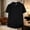 Black, variant on Mens Polo Shirts Vintage Style Quarter Zip TeesSummer Essential Breathable Tops for Poolside