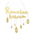 thumbnail image 2 of Prettyui Ramadan Kareem Banner Ramadan Decorations for Home, Gold Moon and Star Ramadan Decor for Home Party Supplies Eid Decorations, 2 of 7