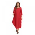 thumbnail image 5 of Women's Maxi Dresses Solid Kaftan Loose Cotton Long Dress, 5 of 6