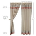 thumbnail image 5 of VHC Brands Kaila Country Cottage Ruffled Gold Ticking Stripe Curtain Short Panel Set 63x36, 5 of 10