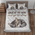 thumbnail image 4 of Lotusprinthandmade Funny Cat God Christian Quilt Bedding Set (White Binding) 5 Sizes (Made in Vietnam) (55x60), quilt bedding set funny cat, 4 of 6