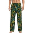 thumbnail image 2 of Kdxio Jungle Leopard Yellow Print Men's Sleep Pajama Pant Lounge Pants with Pockets, 2 of 8