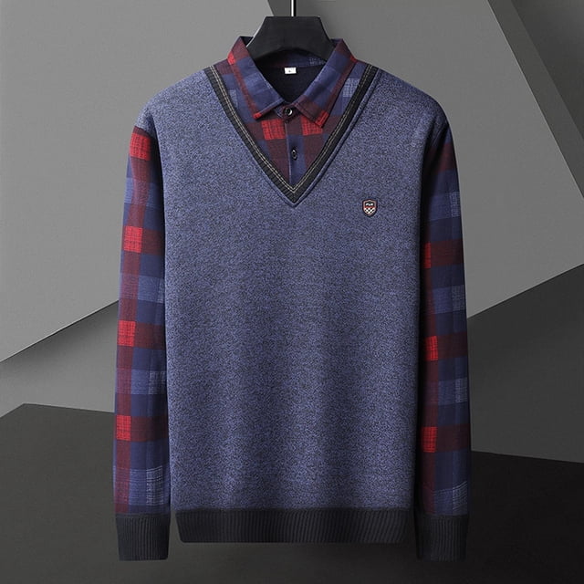 Blusa y camisa de manga larga con cuello vuelto para hombre, color liso, intensificación de patrón, cálida, con cuello vuelto, blusa de poliéster para hombre.