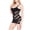 Black, variant on Women Striped Mesh Mini Dress Strap Sheer Hollow Out Bodycon Lingerie Spring Summer Home Sleep Breathable Stretchy Lightweight Club Night Party
