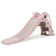 thumbnail image 1 of Patiojoy 3-in-1 Kids Dolphin Slide Baby Play Climber Slide Set with Basketball Hoop Pink, 1 of 7