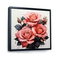 thumbnail image 2 of Designart "Pink beautyful Rose Pointillism II" Floral Floater Framed Canvas Print, 2 of 7