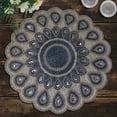 thumbnail image 5 of Silver Blue Beaded Placemats Set of 2 Peacock Design for Fall Autumn Thanksgiving Season Scratch Heat Stain Resistant Charger Kitchen Decor Durable Tablemats - Holiday Occasions - 14 Inches, 5 of 7