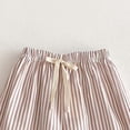 thumbnail image 5 of Crunowin Cotton Stripe Pants For Boys And Girls Summer Casual Style Elastic Waist With Side Pockets Lightweight Wide-Leg Pants Pink Size 2 Years, 5 of 5