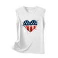 thumbnail image 4 of Wycnly 4th of July Tank Top for Women Independence Day Patriotic Regular Fit Racerback Shirts Vest Summer Heart Flag Print Round Neck Sleeveless Fashion Blouses White m, 4 of 5