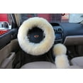 thumbnail image 1 of Hot 3Pcs/Set Woolen Winter Soft Warm Fuzzy Steering Wheel Cover Long Plush Handbrake Car Accessory, 1 of 7