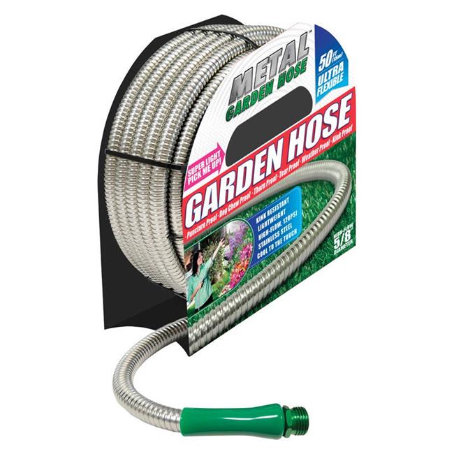 Metal Garden Hose 6473375 As Seen on TV 0.62 in. Dia. x 50 ft. Garden Hose Kink Resistant