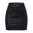 thumbnail image 5 of Riforla Womens Mini Pu Leather Skirt Sexy High Waisted Elasticity Punk Style Bodycon Pencil Skirts Womens Skirts Black S, 5 of 5
