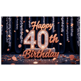 thumbnail image 3 of Glitter Design Happy Birthday Banner Decorative Elements 40th Birthday Celebration Banner for Birthday Party Indoor Decoration Event, 3 of 8