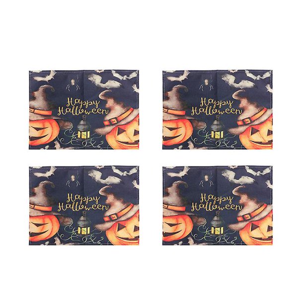 4 piezas de tela de servilleta de Halloween para decoraciones de Halloween