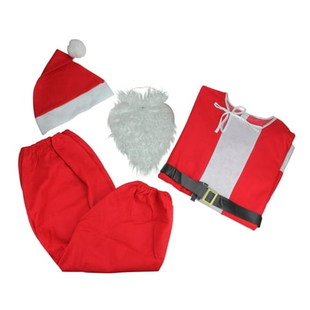 6-Piece Novelty Santa Claus Christmas Suit Costume - One Size Fits Most Adults