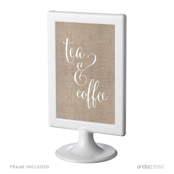Tea & Coffee Framed Burlap Wedding Party Signs