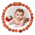 thumbnail image 4 of Natural amber baby bracelet infant children diy irregular Amber bracelet jewelry-style：Fire amber；, 4 of 5