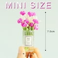 thumbnail image 2 of Miniature Flowers with Vase Dollhouse Glass Vase 1:6 Scale Mini Flower in Vase,Flower in Tall Glass Vase(Set of 4), 2 of 7