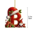 thumbnail image 3 of 26 Letters Christmas Tree Ornament – Personalized Acrylic Alphabet Decoration with Santa Hat – DIY Xmas Hanging Pendant for Home, Tree, Wreath, or Gifts, 3 of 5