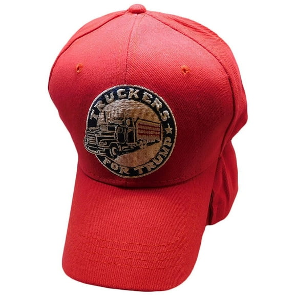 Truckers For Trump 2024 cap hat Round Emblem Red Embroidered Hat Cap