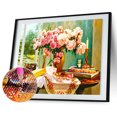 thumbnail image 1 of Cuadros Decorativos Florero flor 5D DIY diamante pintura kits resina cuadrado completo hogar pared arte Tmvgtek embutido en tela, 1 of 7