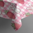 thumbnail image 4 of Strawberry Plants Fruit Rabbit Checkered Rectangle Tablecloth 60"x120",Waterproof Polyester Rectangle Table Cloth, Wipeable Spillproof Polyester Tablecloth for Dining, Camping, Indoor and Outdoor, 4 of 6