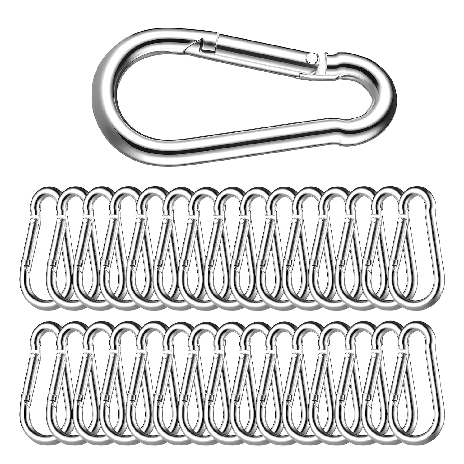 30PCS 3 Inch Heavy Duty Spring Snap Hook M8 5/16 Galvanized Steel Carabiner Clip 500LBS Quick Link for Hammock Swing Gym Outdoor Camping Dog Leash – Heavy Duty Carabiner Bulk