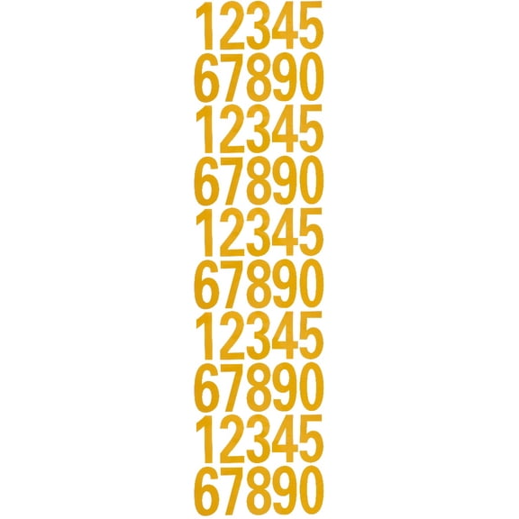 Set of 5 Mailbox Numbers outside Doorplate Letter Sticker Stickers Yellow