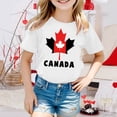 thumbnail image 2 of T-shirts pour Filles Drapeau du Canada Feuille d'Érable Imprimée Enfants Garçons et Filles Été T-Shirt à Manches Courtes Décontracté Col Rond T-Shirt Basique Tee-Shirt Enfant Fille Blanc 12 Ans-13 Ans, 2 of 4