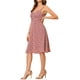 thumbnail image 4 of Vestido midi rojo con frente retorcido floral para mujer con tirantes ajustables INSPIRE CHIC, 4 of 7