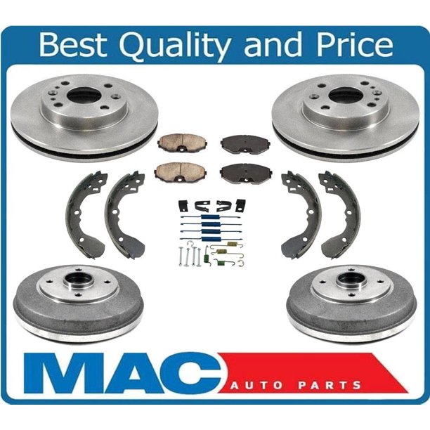 Rotors Pads Brake Drums Shoes Springs No ABS fits 0102 Kia Rio Without