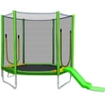 thumbnail image 2 of 7FT Trampoline for Kids with Safety Enclosure Net, Slide and Ladder, Easy Assembly Round Outdoor Recreational Trampoline, 2 of 9